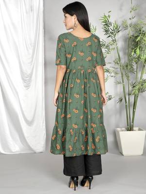 Green printed cotton ethnic-kurtis 5