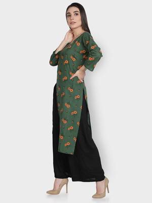 Green printed cotton ethnic-kurtis 4