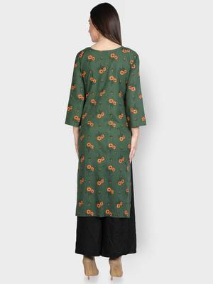 Green printed cotton ethnic-kurtis 5