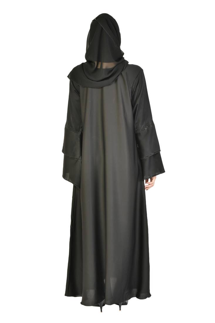 Khadija Fashion,Women And Girls Self Designed Abaya,Burqa  With Georgette Scarf, Finest Hand Worked On Chest.