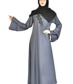 Khadija Fashion,Women And Girls Self Designed Abaya,Burqa With Georgette Scarf, Finest Hand Worked On Chest.