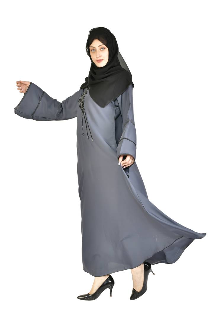 Khadija Fashion,Women And Girls Self Designed Abaya,Burqa With Georgette Scarf, Finest Hand Worked On Chest.