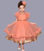 Peach Glitter work Gown