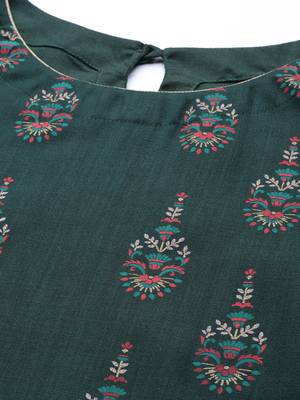 Indo Era Green Foil Printed Straight Kurta With Palazzo Set 5