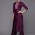 Indo Era Purple Embroidered Straight Kurta Trouser With Dupatta Set