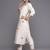 Indo Era Off White Floral Embroidered Straight Kurta Trouser With Dupatta Set
