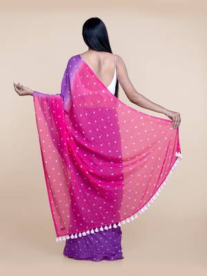 Suta Maroon  Green Solid Tassels Mul Pure Cotton Saree 4