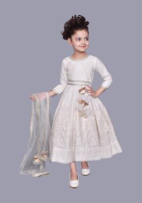 White embroidery Anarkali 1
