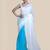 Suta White  Sky Blue Pure Cotton Saree