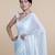 Suta White  Sky Blue Pure Cotton Saree