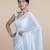 Suta White  Sky Blue Pure Cotton Saree