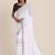 Suta White  Lavender Striped Saree