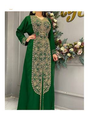 Royal Fashion Wedding Dubai Beaded Kaftan Abaya Party African Clothing Crystal Fancy Work New Year Dresses 2