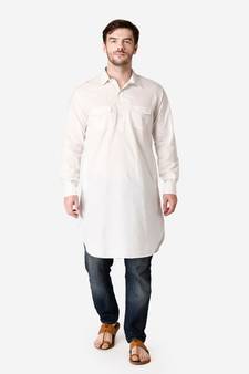 Tabard white  Cotton Pathani for men's