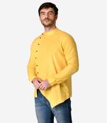 Tabard yellow  Cotton Short Kurta for men's