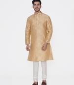 Tabard beige  silk_blend Kurta for men's
