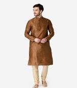 Tabard brown  silk_blend Kurta for men's