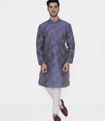 Tabard blue  silk_blend Kurta for men's