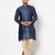 Tabard blue printed jacquard Kurta for men's