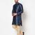 Tabard blue printed jacquard Kurta for men's