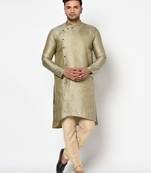 Tabard blue printed jacquard Kurta for men's