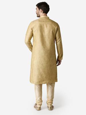 Tabard beige  jacquard Kurta for men's 2