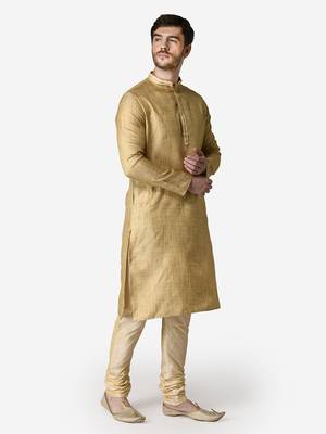 Tabard beige  jacquard Kurta for men's 4