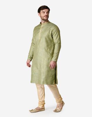 Tabard green  jacquard Kurta for men's 3