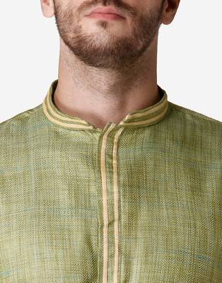 Tabard green  jacquard Kurta for men's 4