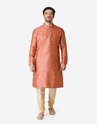 Tabard red  jacquard Kurta for men's 1