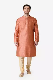 Tabard red  jacquard Kurta for men's