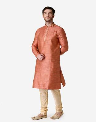 Tabard red  jacquard Kurta for men's 2