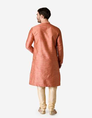 Tabard red  jacquard Kurta for men's 5