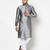 Tabard grey printed jacquard Kurta for men's