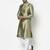 Tabard green printed jacquard Kurta for men's