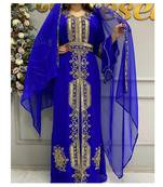 Royal Fashion Wedding Dubai Beaded Kaftan Abaya Party African Clothing Crystal Fancy Work Dresses