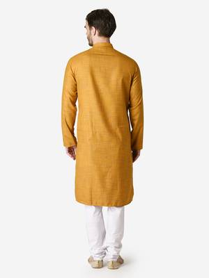 Tabard yellow  Cotton Kurta for men's 2