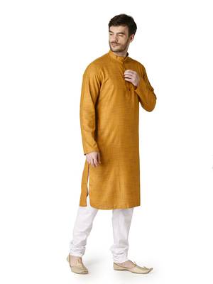 Tabard yellow  Cotton Kurta for men's 4