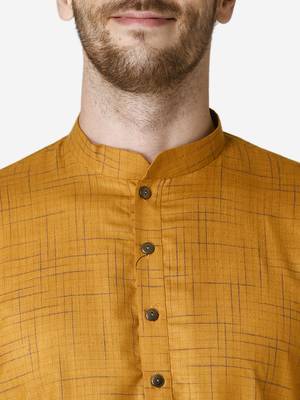 Tabard yellow  Cotton Kurta for men's 5