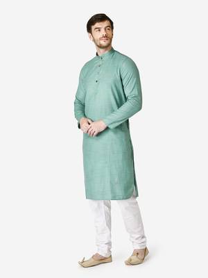 Tabard green  Cotton Kurta for men's 3