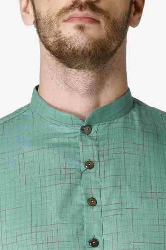 Tabard green  Cotton Kurta for men's