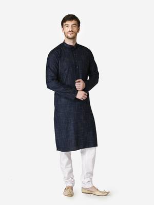 Tabard navy_blue  Cotton Kurta for men's 1
