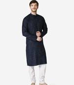 Tabard navy_blue  Cotton Kurta for men's