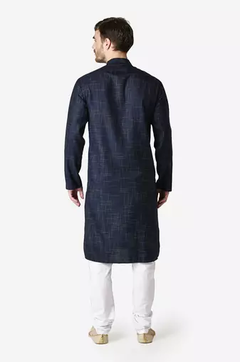 Tabard navy_blue  Cotton Kurta for men's