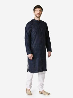 Tabard navy_blue  Cotton Kurta for men's 4
