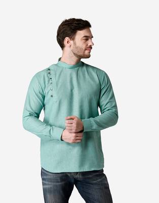 Tabard light_blue  Cotton Short kurta for men's 2