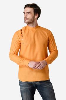 Tabard orange  Cotton Short kurta for men's