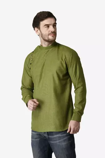 Tabard green  Cotton Short kurta for men's