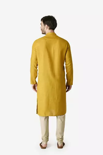 Tabard yellow  Cotton Kurta for men's