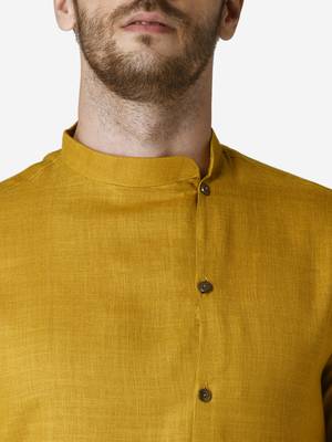 Tabard yellow  Cotton Kurta for men's 5
